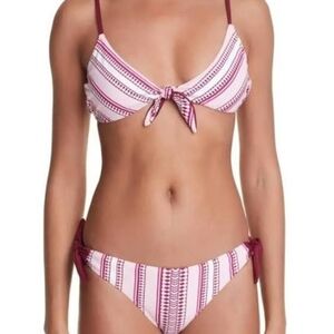 LemLem Liya Kebede Swim Bottoms Women Small Bathing Suit Pink Red Neela Boho Lem